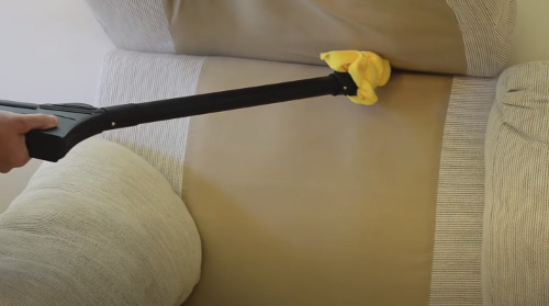 killing bed bugs from sofa with steamer