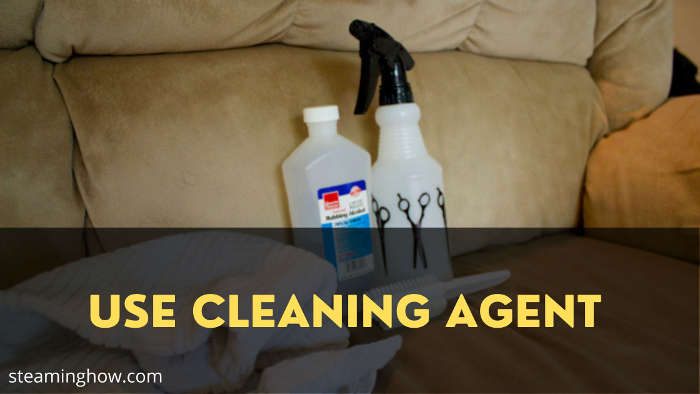 use cleaning agent for removing stain on sofa